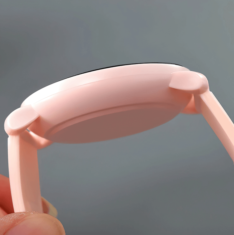 Side view of a pink Casual LED Digital Slim Soft Electronic Wristwatch with a sleek design and silicone band, model SF0438.